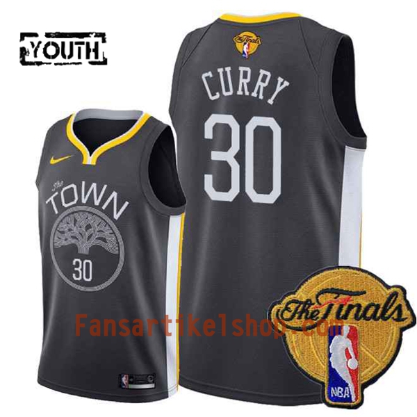 NBA Golden State Warriors Trikot Stephen Curry 30 Black Town 2018 NBA Finals Patch Nike Swingman - Kinder
